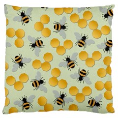 Bees Pattern Honey Bee Bug Honeycomb Honey Beehive Large Cushion Case (two Sides)