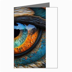 Eye Bird Feathers Vibrant Greeting Cards (pkg Of 8)