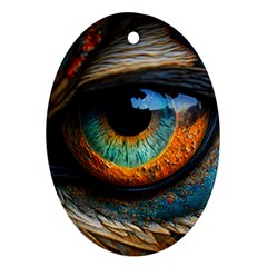 Eye Bird Feathers Vibrant Oval Ornament (two Sides)
