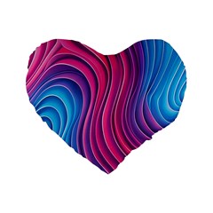 Spiral Swirl Pattern Light Circle Standard 16  Premium Flano Heart Shape Cushions