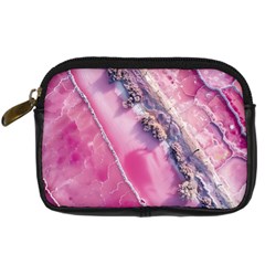 Texture Pink Pattern Paper Grunge Digital Camera Leather Case