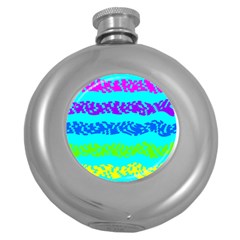 Abstract Design Pattern Round Hip Flask (5 Oz)