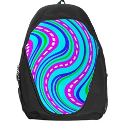 Swirls Pattern Design Bright Aqua Backpack Bag