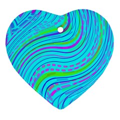 Pattern Swirl Pink Green Aqua Ornament (heart)