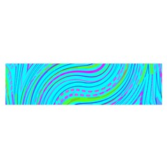 Pattern Swirl Pink Green Aqua Oblong Satin Scarf (16  X 60 )