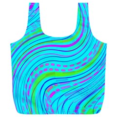 Pattern Swirl Pink Green Aqua Full Print Recycle Bag (xxxl)