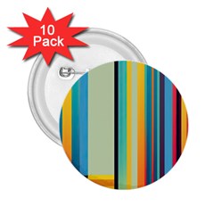 Colorful Rainbow Striped Pattern Stripes Background 2 25  Buttons (10 Pack) 