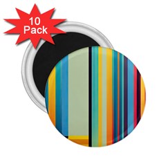 Colorful Rainbow Striped Pattern Stripes Background 2 25  Magnets (10 Pack) 
