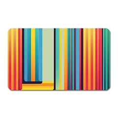Colorful Rainbow Striped Pattern Stripes Background Magnet (rectangular)