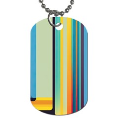 Colorful Rainbow Striped Pattern Stripes Background Dog Tag (one Side)