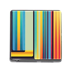 Colorful Rainbow Striped Pattern Stripes Background Memory Card Reader (square 5 Slot)