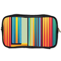 Colorful Rainbow Striped Pattern Stripes Background Toiletries Bag (one Side)