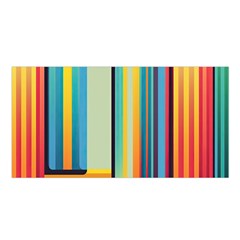 Colorful Rainbow Striped Pattern Stripes Background Satin Shawl 45  X 80 