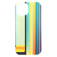 Colorful Rainbow Striped Pattern Stripes Background Iphone 15 Black Uv Print Pc Hardshell Case