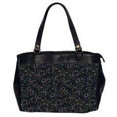 Midnight Blossom Elegance Black Backgrond Oversize Office Handbag (2 Sides)