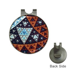 Fractal Triangle Geometric Abstract Pattern Hat Clips With Golf Markers