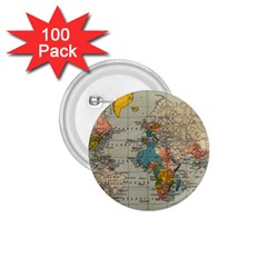 Vintage World Map 1 75  Buttons (100 Pack) 