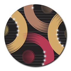 Circle Colorful Shine Line Pattern Geometric Round Mousepad