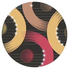 Circle Colorful Shine Line Pattern Geometric Round Trivet