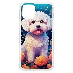 Cute Puppy With Flowers Iphone 12 Mini Tpu Uv Print Case	