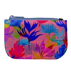 Pink And Blue Floral Large Coin Purse