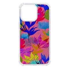 Pink And Blue Floral Iphone 13 Pro Tpu Uv Print Case