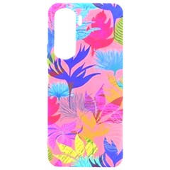 Pink And Blue Floral Samsung Galaxy S24 Plus 6 7 Inch Black Tpu Uv Case by Sparkle