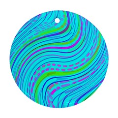 Pattern Swirl Pink Green Aqua Ornament (round) by Ndabl3x