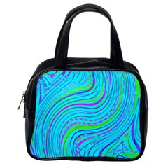 Pattern Swirl Pink Green Aqua Classic Handbag (one Side)