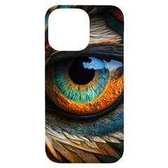 Eye Bird Feathers Vibrant Iphone 14 Pro Max Black Uv Print Case