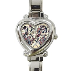 Paisley Print Musical Notes8 Heart Italian Charm Watch by RiverRootz