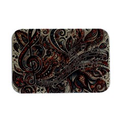 Paisley Print Musical Notes5 Open Lid Metal Box (silver)  