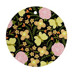 Flowers Rose Blossom Pattern Ornament (round)