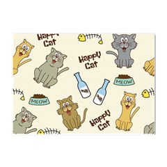 Happy Cats Pattern Background Crystal Sticker (a4)