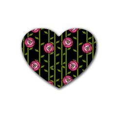 Abstract Rose Garden Rubber Heart Coaster (4 Pack)