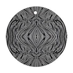 Black And White Pattern 1 Round Ornament (two Sides)