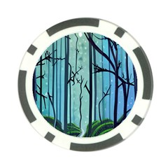 Nature Outdoors Night Trees Scene Forest Woods Light Moonlight Wilderness Stars Poker Chip Card Guard (10 Pack)