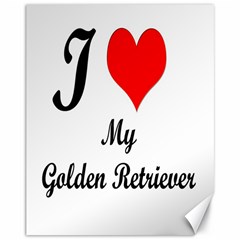 I Love Golden Retriever Canvas 11  X 14  by mydogbreeds