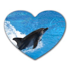 Swimming Dolphin Mousepad (heart) by knknjkknjdd