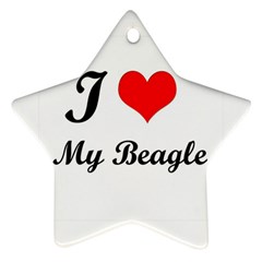 I Love My Beagle Ornament (star)