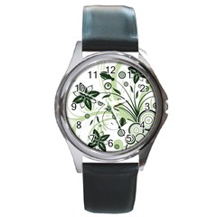 Flower1 Round Metal Watch