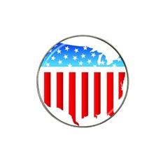 Usa Flag Map Golf Ball Marker (for Hat Clip) by level3101